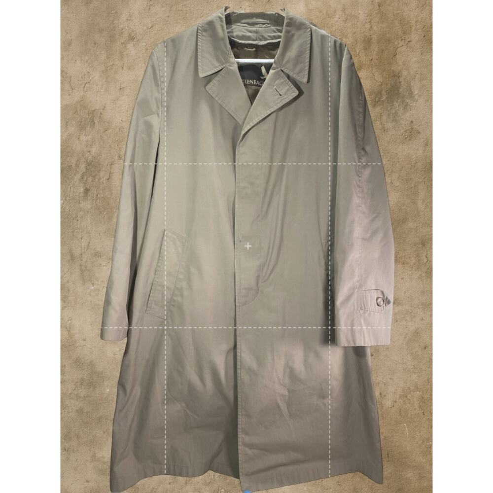 Gleneagles Wool Lined Trench Coat Men’s 40R Taupe Raincoat Classic Commuter